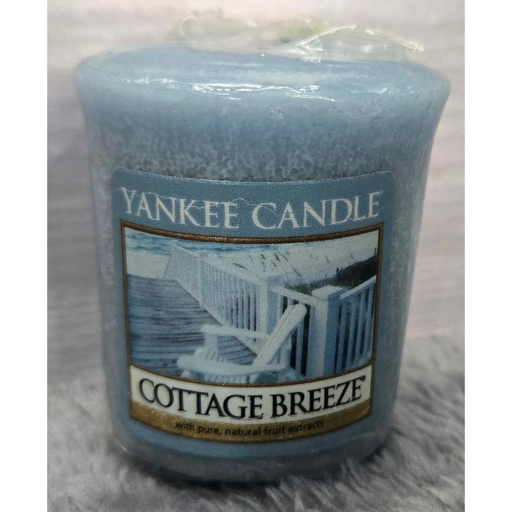 Lot of 6 Yankee Candle RETIRED Cottage Breeze Votive Scented Candle Blue Retired